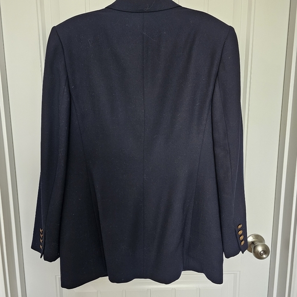 Lauren Ralph Lauren Navy Wool Blazer Signature Crown Crest Chest Pocket Sz 14 - Picture 8 of 14